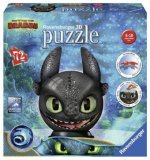 Ravensburger 3D Puzzle 11145 - Puzzle-Ball  Dragons 3 Ohnezahn mit  Ohren- 72 Teile - Puzzle-Ball für Fans von Dragons ab 6 Jahren