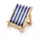 Bookchair Medium Blau-Weiß gestreift - Buchständer - Tablethalter aus Holz