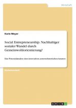 Social Entrepreneurship. Nachhaltiger sozialer Wandel durch Gemeinwohlorientierung?