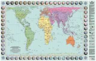 Die Länder der Erde in flächentreuer Darstellung - Peters Projektion - Flächenmaßstab 1:630 609 475