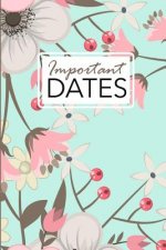 Important Dates: Birthday and Anniversary Reminder Book Green Floral Cover.