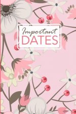 Important Dates: Birthday and Anniversary Reminder Book Pink Floral Cover.