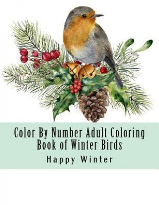 Color By Number Adult Coloring Book of Winter Birds: Winter Bird Scenes, Festive Holiday Christmas Winter Birds Large Print Coloring Book For Adults