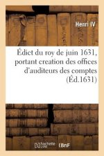 Edict Du Roy de Juin 1631, Creation Des Offices d'Auditeurs Des Comptes, Des Tuteurs Et Curateurs