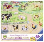 Ravensburger Kinderpuzzle - 03689 Morgens auf dem Bauernhof - my first wooden puzzle mit 10 Teilen - Puzzle für Kinder ab 2 Jahren - Holzpuzzle