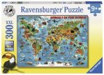 Ravensburger Kinderpuzzle - 13257 Tiere rund um die Welt - Puzzle-Weltkarte für Kinder ab 9 Jahren, mit 300 Teilen im XXL-Format