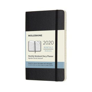 2020 12 MONTH POCKET MONTHLY DIARY BLACK