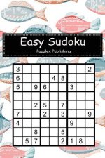 Easy Sudoku: Sudoku Puzzle Game for Beginers with Cute Fishes in Doodle Style in Pink and Blue Cover