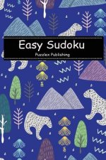 Easy Sudoku: Sudoku Puzzle Game for Beginers with Funny Christmas Pattern with Polar Beer and Winter Forest Cover