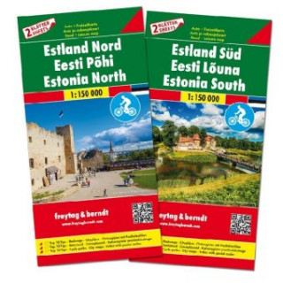 Estonia Road Map, 2 Sheets with Biking Routes 1:150 000