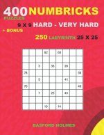 400 NUMBRICKS puzzles 9 x 9 HARD - VERY HARD + BONUS 250 LABYRINTH 25 x 25: Sudoku with Hard - VERY HARD levels puzzles and a Labyrinth very hard leve