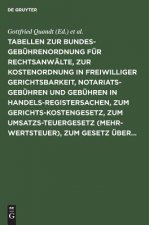 Tabellen Zur Bundesgebuhrenordnung Fur Rechtsanwalte, Zur Kostenordnung in Freiwilliger Gerichtsbarkeit, Notariatsgebuhren Und Gebuhren in Handelsregi