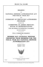 Hearing on National Defense Authorization Act for Fiscal Year 2017 and oversight of previously authorized programs before the Committee on Armed Servi