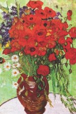 Vincent Van Gogh Schrift: Vaas Met Rode Klaprozen En Madeliefjes - Ideaal Voor School, Studie, Recepten of Wachtwoorden - Stijlvol Notitieboek V