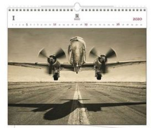 Luxusní dřevěný kalendář 2020 Airplane