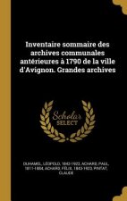 Inventaire sommaire des archives communales antérieures ? 1790 de la ville d'Avignon. Grandes archives