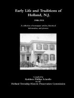 Early Life and Traditions of Holland, N.J.  1908-1915