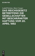 Reichsgesetz betreffend die Gesellschaften mit beschrankter Haftung vom 20. April 1892