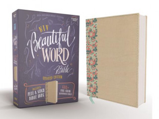 NIV, Beautiful Word Bible, Updated Edition, Peel/Stick Bible Tabs, Leathersoft over Board, Gold/Floral, Red Letter, Comfort Print