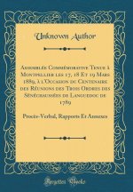 Author, U: Assemblée Commémorative Tenue ? Montpellier les 1