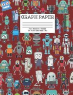 Graph Paper: Notebook Cute Robot Robotic Pattern Red Maroon Cover Graphing Paper Composition Book Cute Pattern Cover Graphing Paper