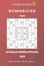 Puzzles for Brain - Numbricks 200 Easy to Medium Puzzles 11x11 Vol. 17