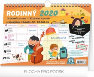 Týdenní rodinný plánovací kalendář 2020
