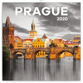 Poznámkový kalendář Praha černobílá 2020