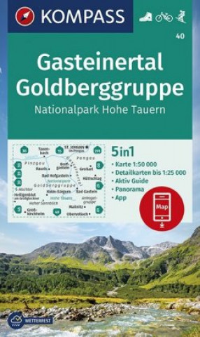 KOMPASS Wanderkarte Gasteinertal, Goldberggruppe, Nationalpark Hohe Tauern 1:50 000