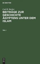 Carl H. Becker: Beitrage Zur Geschichte AEgyptens Unter Dem Islam. Teil 1