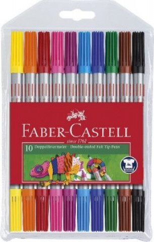 Flamastry dwustronne Faber-Castell etui 10 kolorów