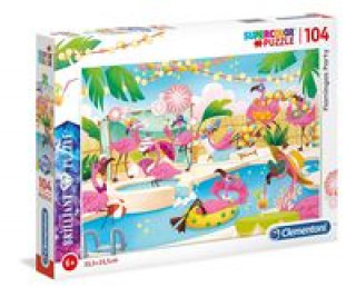 Puzzle Supercolor Brilliant Flamingos Party 104