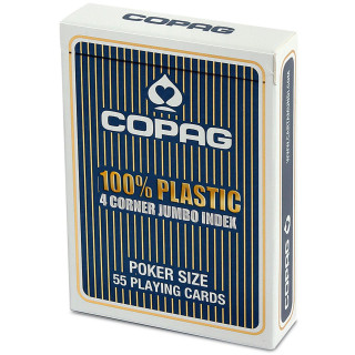 Karty do gry Copag  100 % Plasic 4 corner jumbo Index niebieskie