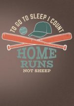 To Go to Sleep I Count Home Runs Not Sheep: Retro Vintage Baseball Scorebook