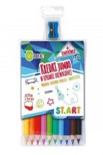 Kredki Jumbo St.Art w oprawie drewnianej 10 kolorów + temperówka