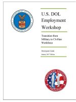 U.S. DOL Employment Workshop: Transition from Military to Civilian Workforce (Participant Guide) - January 2017 Edition