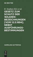 Gesetz Zum Schutz Der Waarenbezeichnungen [Vom 12.5.1894]. Nebst Ausfuhrungsbestimmungen