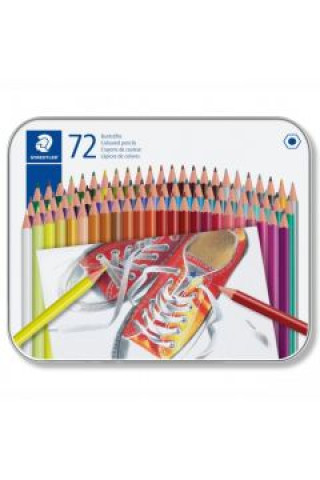 Kredki ołówkowe sześciokątne 72 kolory w metalowym pudełku