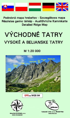 Východné Tatry - Vysoké a Belianske Tatry (mapa)