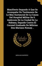 Manifiesto Segundo A Que Se Acompa?a Un Testimonio De Lo Mas Sustancial De La Causa Del Hospital Militar De S. Ambrosio De La Ciudad De La Habana, Seg