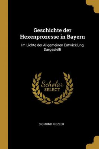 Geschichte der Hexenprozesse in Bayern: Im Lichte der Allgemeinen Entwicklung Dargestellt
