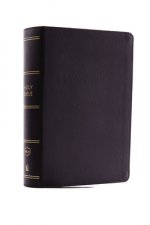 NKJV, Compact Single-Column Reference Bible, Genuine Leather, Black, Red Letter Edition, Comfort Print