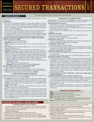 Secured Transactions: A Quickstudy Laminated Reference Guide