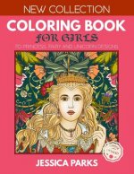 Coloring Book for Girls: 70 Gorgeous Princess, Fairy and Unicorn Designs for Girls, Kids and Adults