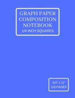 Graph Paper Composition Notebook: Grid Paper Notebook (Large), Quad Ruled 4 Squares Per Inch, Blue Soft Cover