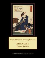 Seated Woman Sewing Kimono