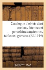 Catalogue Des Objets d'Art Anciens, Faiences Et Porcelaines Anciennes, Tableaux, Gravures