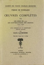 Tome VII - Les Odes (1555), Les Continuations Des Amours (1555-1556)
