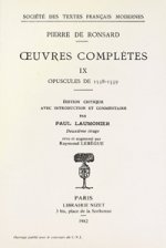 Tome IX - Opuscules (1558-1559)
