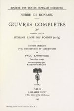 Tome XV - Septiesme Livre Des Poemes (1569), Les Oeuvres (1571)